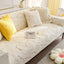 Beige couch cover — Embossed Tropical Leaf Cotton Non-Slip Couch Cover