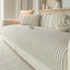 Brown Soft Pinstripe Chenille Non-Slip Couch Cover