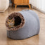 Enclosed Plush Pet Bed with Carry Handle for Cats and Small Dogs