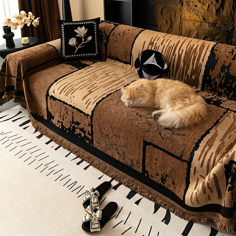 Vintage Chenille Anti-Scratch Sofa Protector Couch Cover gsft-9135