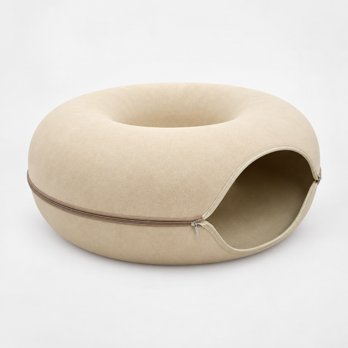 Enclosed Donut Cat Bed with Tunnel