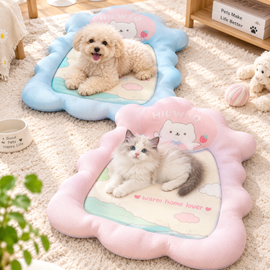 Flower-Shaped Bolster Pet Bed with Washable Base