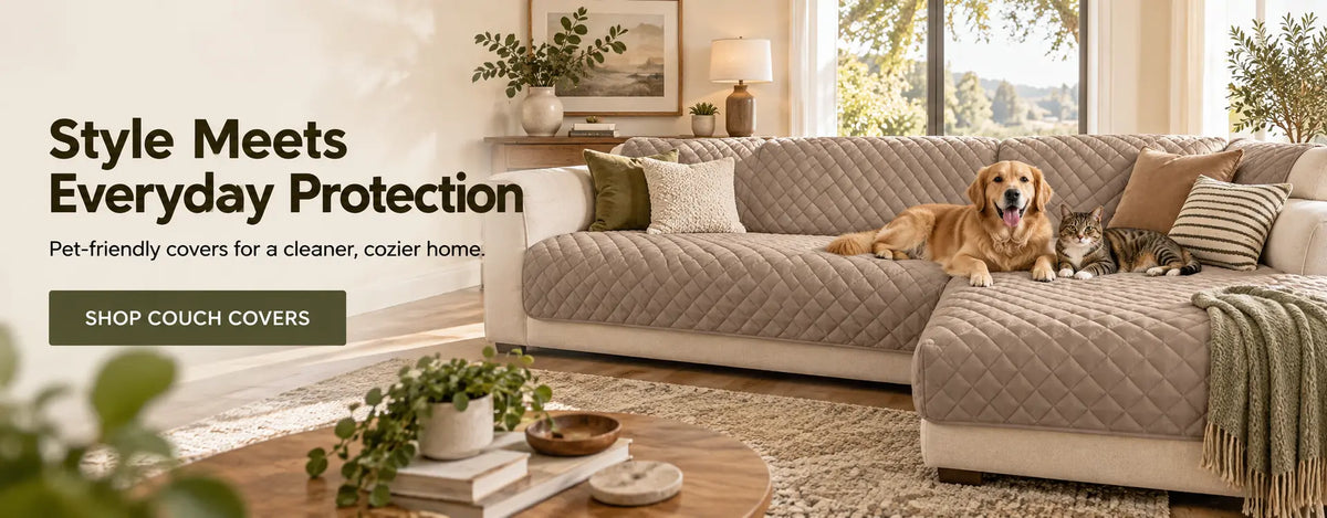 CozoraLiving pet-friendly couch cover banner
