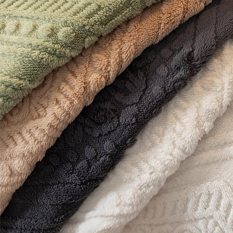 Embossed Geometric Plush Sofa Cover — fabric and styling detail