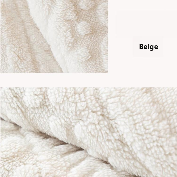 Embossed Geometric Plush Sofa Cover — fabric and styling detail