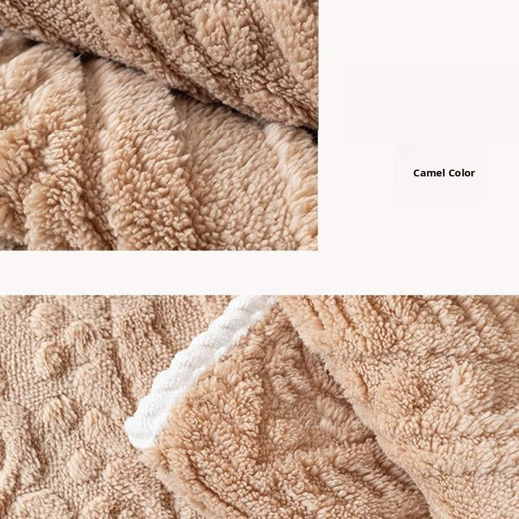 Embossed Geometric Plush Sofa Cover — fabric and styling detail
