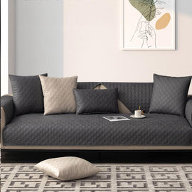 Textured Water-Resistant Sofa Cover — fabric and styling detail
