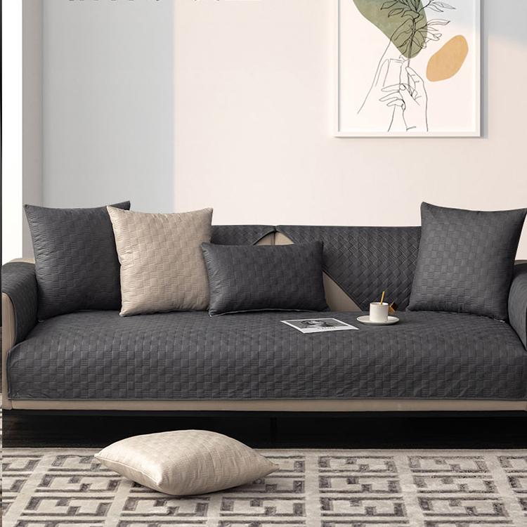 Textured Water-Resistant Sofa Cover — fabric and styling detail