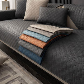 Textured Water-Resistant Sofa Cover — fabric and styling detail