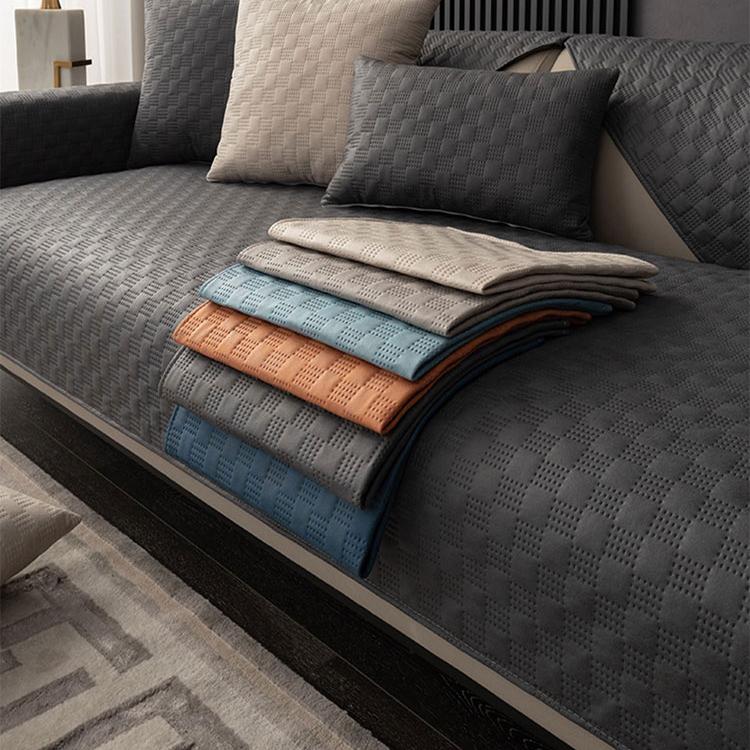 Textured Water-Resistant Sofa Cover — fabric and styling detail