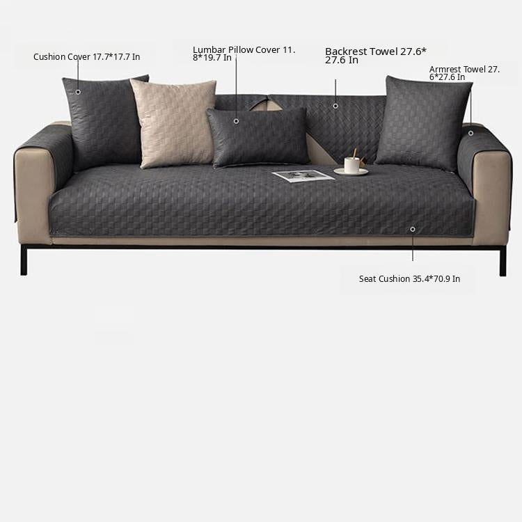 Textured Water-Resistant Sofa Cover — fabric and styling detail