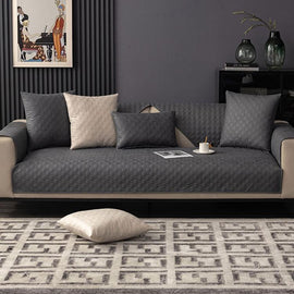 Textured Water-Resistant Sofa Cover — fabric and styling detail
