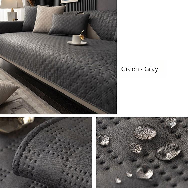 Textured Water-Resistant Sofa Cover — fabric and styling detail