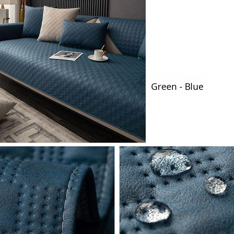 Textured Water-Resistant Sofa Cover — fabric and styling detail