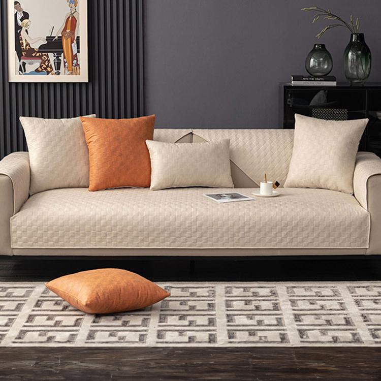 Textured Water-Resistant Sofa Cover — fabric and styling detail