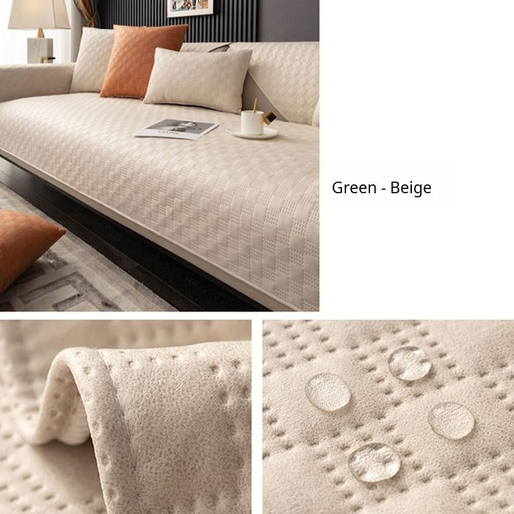 Textured Water-Resistant Sofa Cover — fabric and styling detail