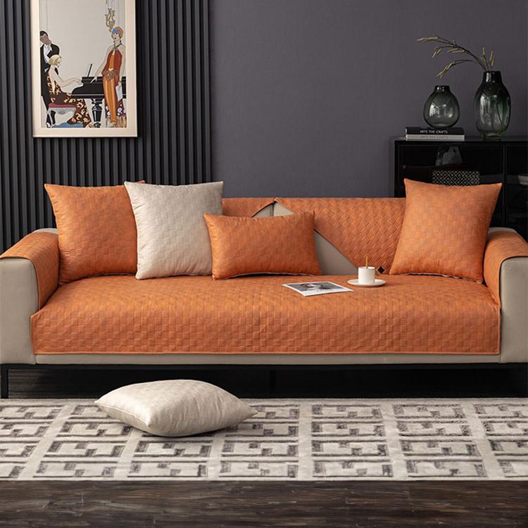 Textured Water-Resistant Sofa Cover — fabric and styling detail