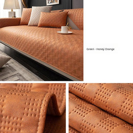 Textured Water-Resistant Sofa Cover — fabric and styling detail