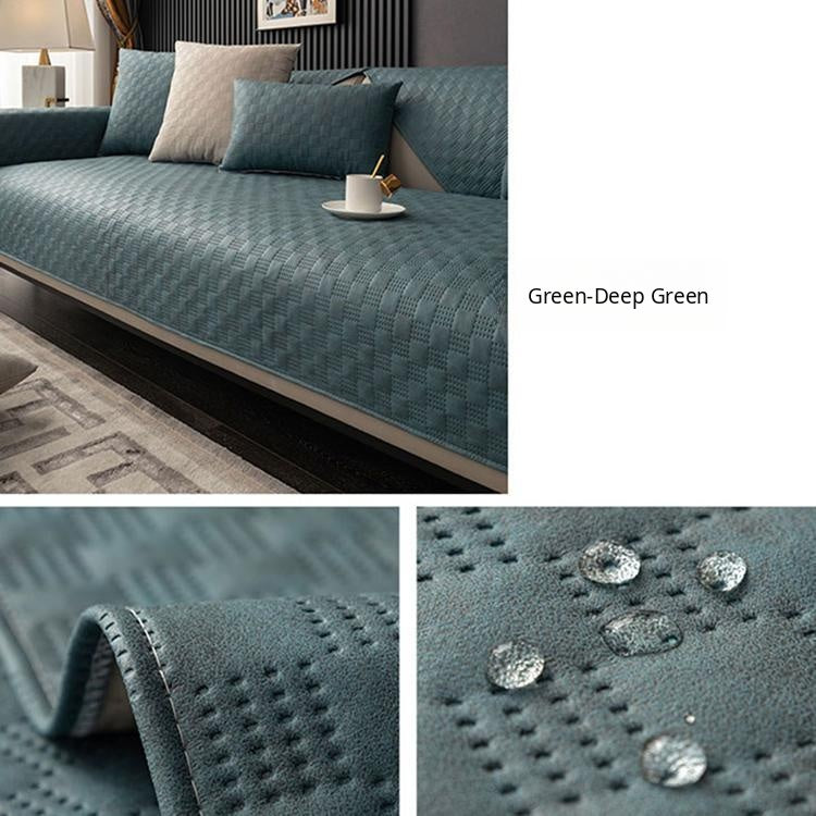 Textured Water-Resistant Sofa Cover — fabric and styling detail
