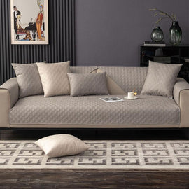 Textured Water-Resistant Sofa Cover — fabric and styling detail
