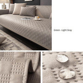 Textured Water-Resistant Sofa Cover — fabric and styling detail