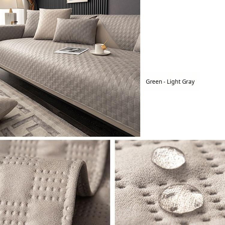 Textured Water-Resistant Sofa Cover — fabric and styling detail