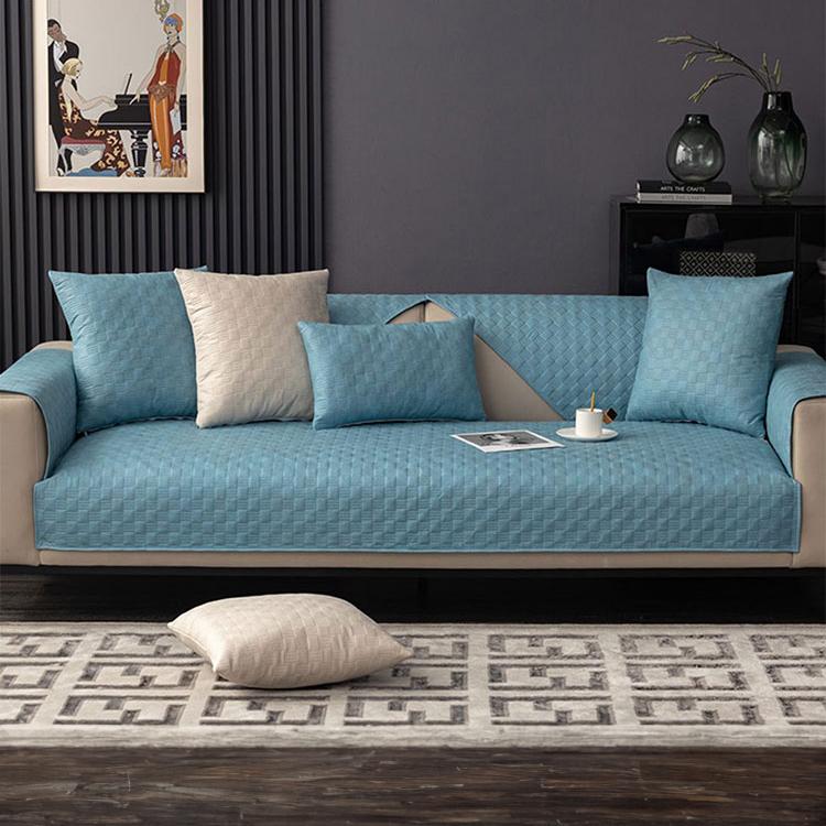 Textured Water-Resistant Sofa Cover — fabric and styling detail