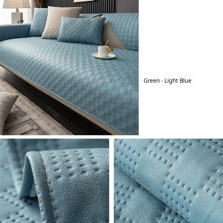 Textured Water-Resistant Sofa Cover — fabric and styling detail