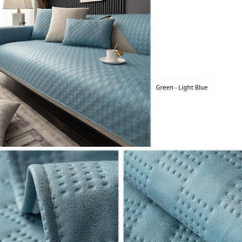 Textured Water-Resistant Sofa Cover — fabric and styling detail