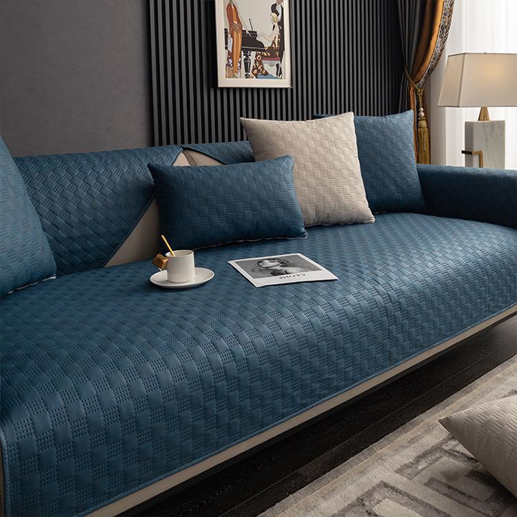 Dark Blue sofa cover — Textured Water-Resistant Sofa Cover