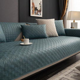 Dark Green sofa cover — Textured Water-Resistant Sofa Cover
