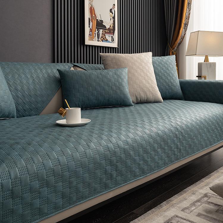 Dark Green sofa cover — Textured Water-Resistant Sofa Cover