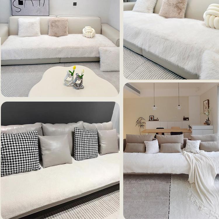 Fluffy Faux Fur Cozy Sofa Protector Couch Cover gsft-9023 Imagen secundaria del producto