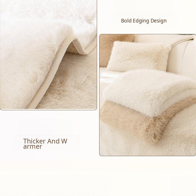 Soft Faux Fur Sofa Cover — fabric and styling detail