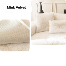Soft Faux Fur Sofa Cover — fabric and styling detail
