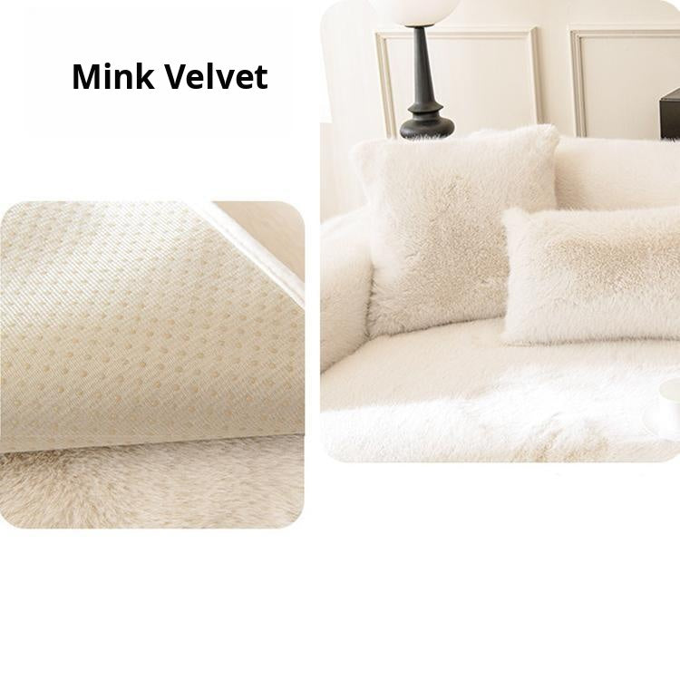 Soft Faux Fur Sofa Cover — fabric and styling detail