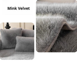 Soft Faux Fur Sofa Cover — fabric and styling detail