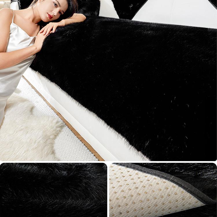 Black sofa cover — Soft Faux Fur Sofa Cover