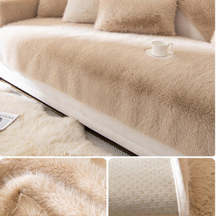 Brown sofa cover — Soft Faux Fur Sofa Cover