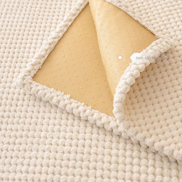 Textured Bobble Sofa Cover with Scalloped Edges — fabric and styling detail