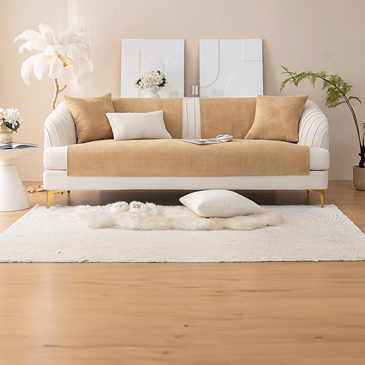 Textured Bobble Sofa Cover with Scalloped Edges — fabric and styling detail