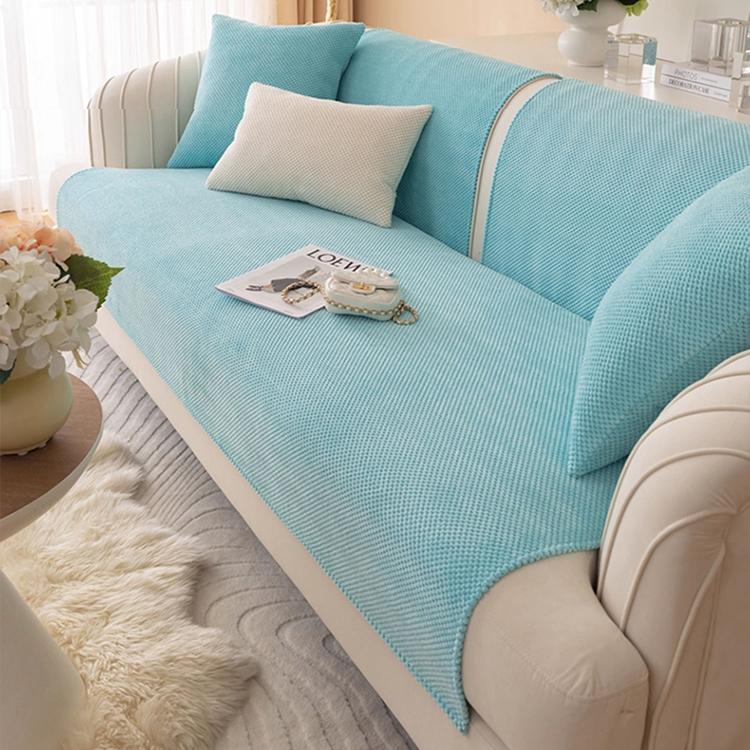Textured Bobble Sofa Cover with Scalloped Edges — fabric and styling detail
