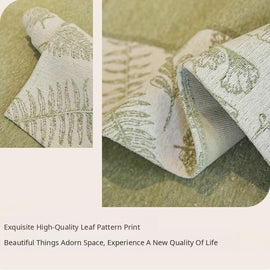 Botanical Border Chenille Sofa Cover — fabric and styling detail