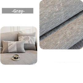 Botanical Border Chenille Sofa Cover — fabric and styling detail
