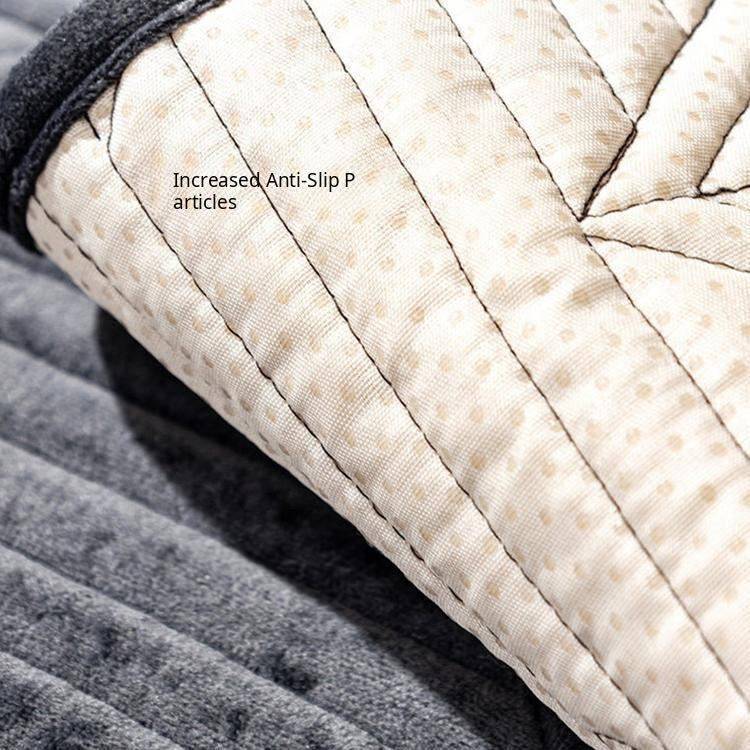 Textured Flannel Sofa Cover — fabric and styling detail