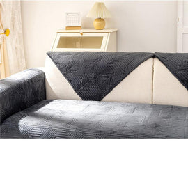 Textured Flannel Sofa Cover — fabric and styling detail