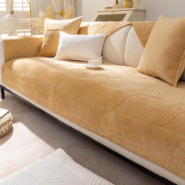 Khaki sofa cover — Textured Flannel Sofa Cover