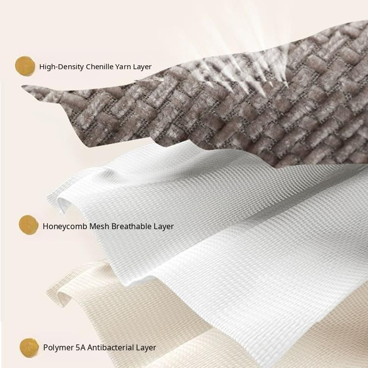 Textured Chenille Sofa Cover with Contrast Trim — fabric and styling detail