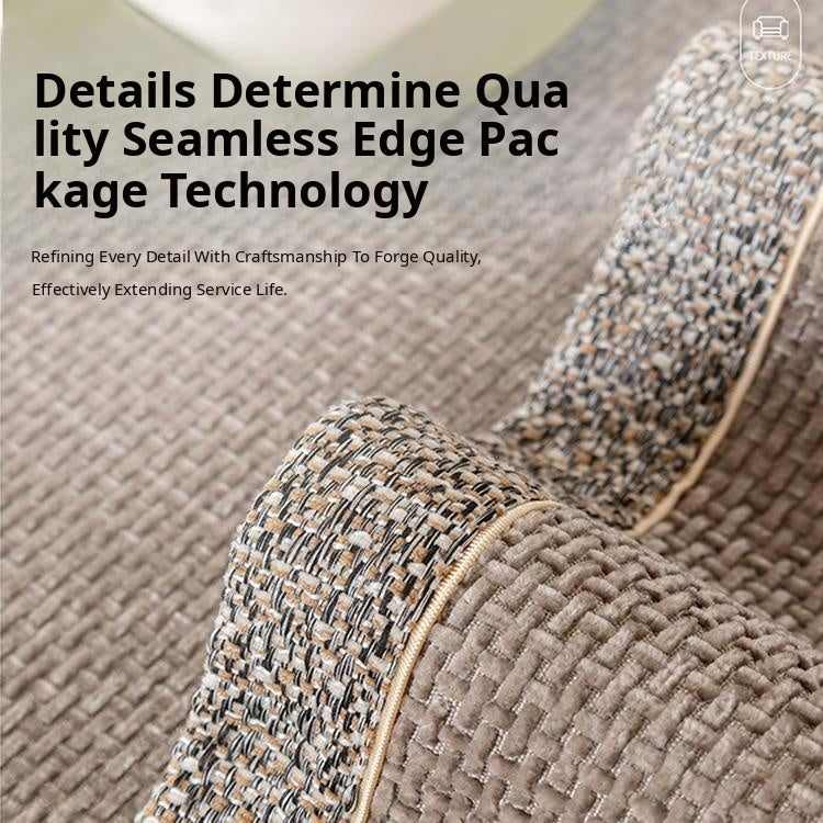 Textured Chenille Sofa Cover with Contrast Trim — fabric and styling detail