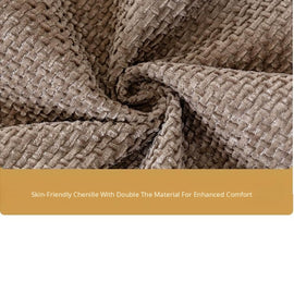 Textured Chenille Sofa Cover with Contrast Trim — fabric and styling detail
